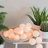 Гірлянда-нічник бавовняні ліхтарики CBL Біла 20 шт., 3.7 м, фото 2