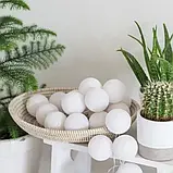 Гірлянда-нічник бавовняні ліхтарики CBL Біла 20 шт., 3.7 м, фото 4