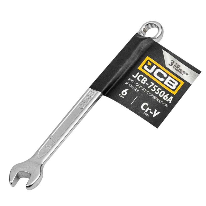 Ключ рожково-накидний 6 мм відігнутий на 75 градусів JCB Tools JCB-75506A