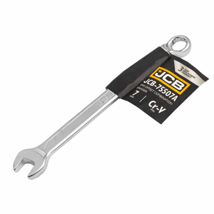 Ключ рожково-накидний 7 мм відігнутий на 75 градусів JCB Tools JCB-75507A