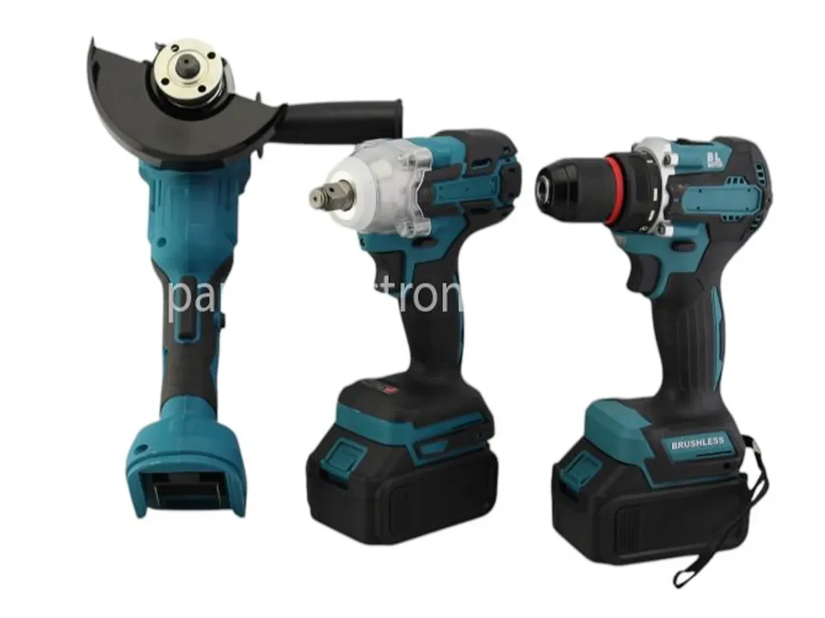 Набір інструментів 3 в 1 Шурупокрут Гайкокрут Машинка кутова шлифувальна 5шт 6214, фото 1