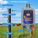 12 В, генератор для огорожі, вихідна потужність 1,5 Дж, пікова потужність 5 кВ, дальність 5 км, зарядний пристрій для огорожі, вис, фото 4