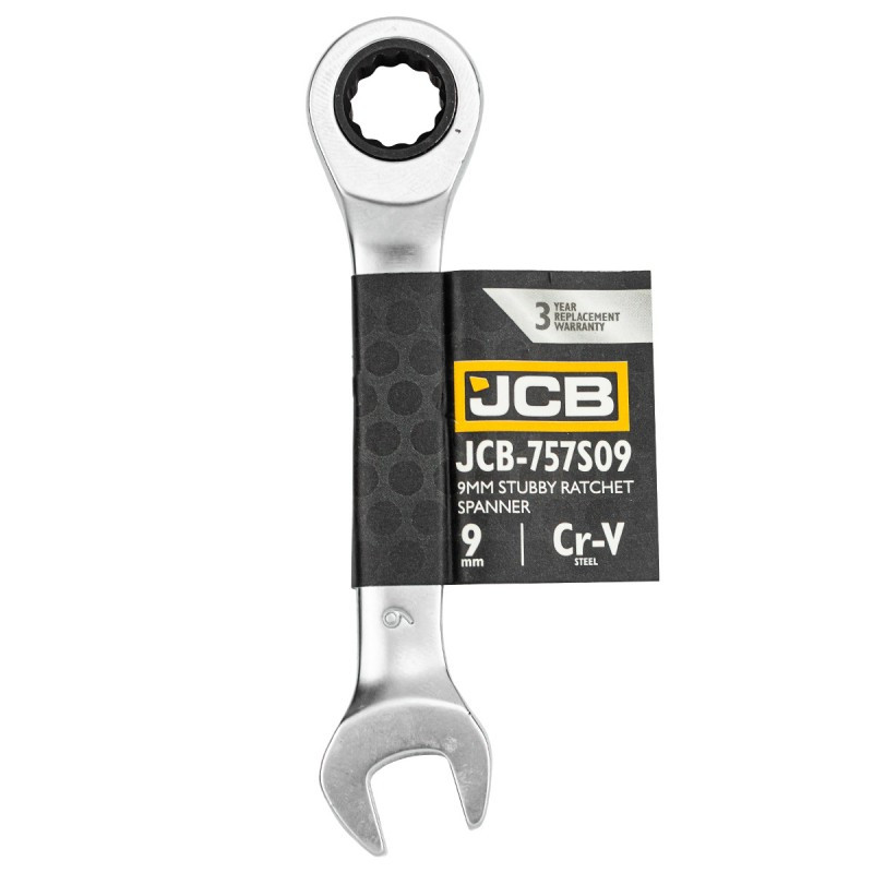 Ключ гайковий короткий з тріскачкою 9 мм JCB Tools JCB-757S09