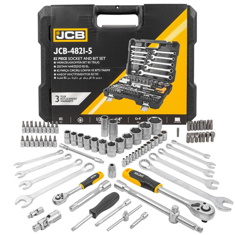 Набір інструментів 82 од. 1/4", 1/2" ( 6гр.) JCB Tools JCB-4821-5, фото 1