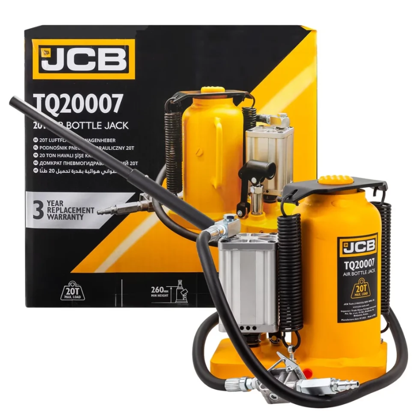 Домкрат пневматично-гідравлічний пляшкового типу 20т JCB Tools JCB-TQ20007