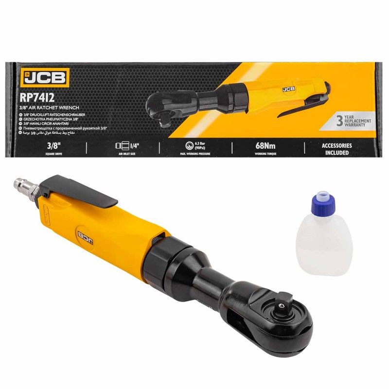 Тріскачка пневматична 3/8" 68 Нм JCB Tools JCB-RP7412, фото 1