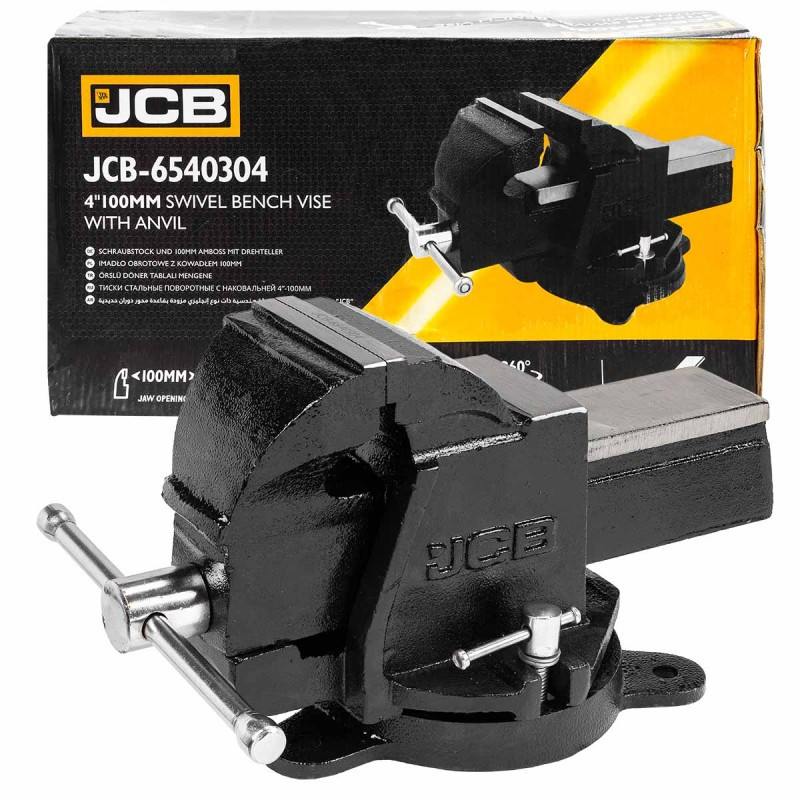 Лещата сталеві поворотні з ковадлом 4" (100мм) JCB Tools JCB-6540304