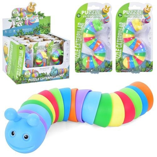 Антистрес Гусениця 2257 12 шт. в диспл. 3 кольорі 19х18.8х27.6 см.