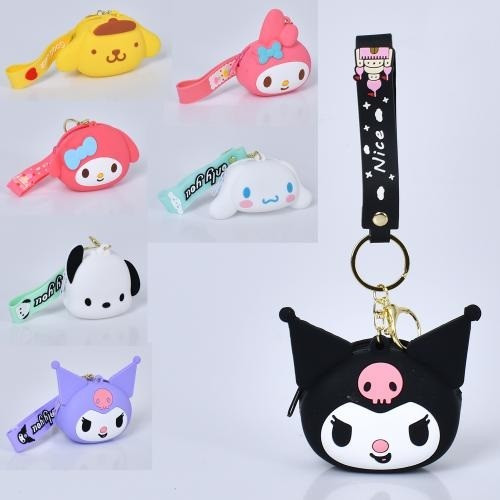 Гаманець KM2493-25 брелок 1 відділ. застібка-блискавка силікон 7 видів в пакеті р.12х12х3см