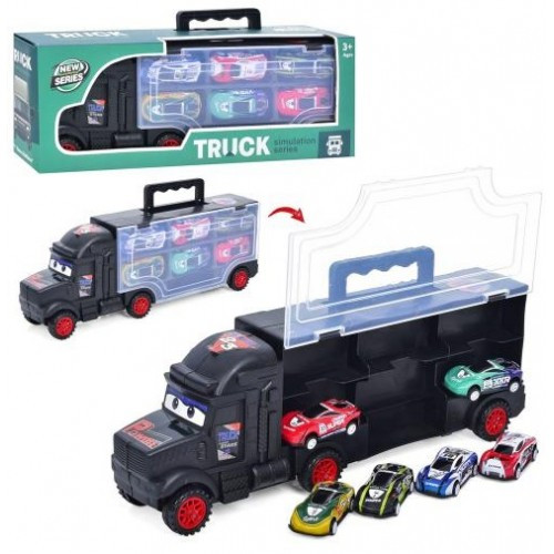 Трейлер-гараж набір машинок G10 машинка 6 шт. мет. кор. 35 5-13-7 5 см.