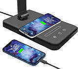 Лампа офісна led бездротова зарядка 10 в qi i роз'єм usb weareok, фото 4