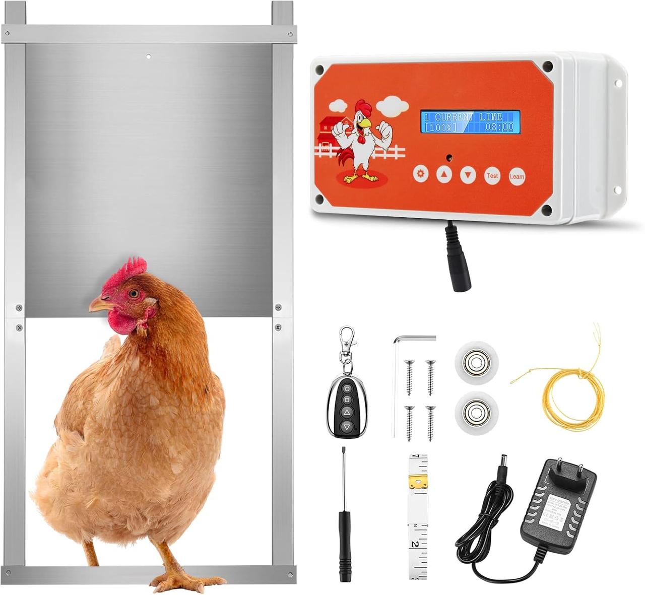 Автоматичні двері курника, водонепроникний відчинювач дверей курника MINENICE з дистанційним керуванням, автоматичні батарейні, фото 1