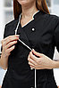 Кітель кухаря Lux Form Опера жіночий чорний рукав 3/4, фото 2