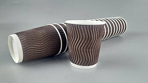 Стакан гофрированный 175мл " Коричневый "Маэстро (20 шт)