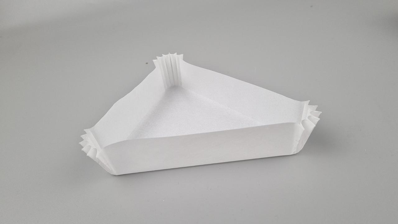 Тартолітка для кексів Тр130 трикутна біла H30 (100 шт.) (1 уп.), фото 1