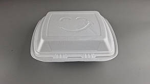 Ланчбокс зі спіненого полістиролу з кришкою (390*242*74) білий МВ-1 (150 шт.)