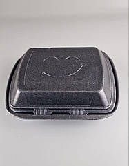 Ланчбокс зі спіненого полістиролу з кришкою (390*242*74) чорний МВ-1 (150 шт.)