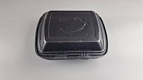 Ланчбокс зі спіненого полістиролу з кришкою (390*242*74) чорний МВ-2 (150 шт.)