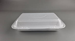 Ланчбокс зі спіненого полістиролу з кришкою (270*145*70) білий МВ-10 (250 шт)