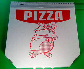 Коробка для піци 35 см біла з друком Повареня 350х350х40 мм (100) (100 шт.)