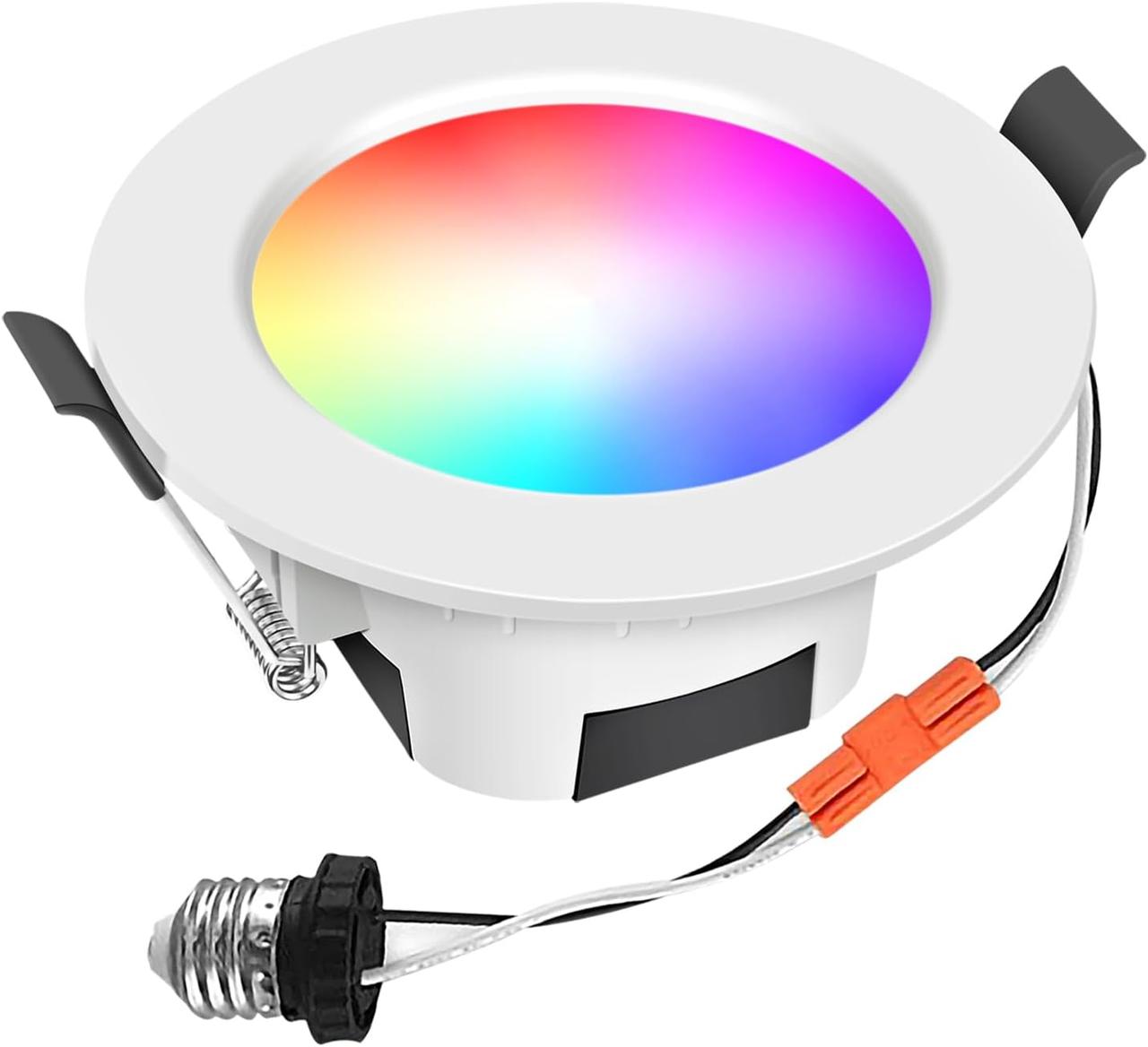 FVTLED Смарт світильник вбудований 4 Дюйми, Бездротовий Bluetooth 9W RGBWC Змінний Колір Світлодіодний Світильник, 700LM, фото 1