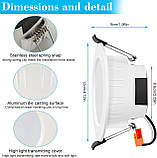 FVTLED Смарт світильник вбудований 4 Дюйми, Бездротовий Bluetooth 9W RGBWC Змінний Колір Світлодіодний Світильник, 700LM, фото 2