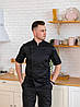 Кітель кухаря Lux Form Спорт чорний унісекс стрейчевий з дихаючою сіткою з боків і на спині, фото 4