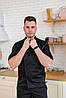 Кітель кухаря Lux Form Спорт чорний унісекс стрейчевий з дихаючою сіткою з боків і на спині, фото 5
