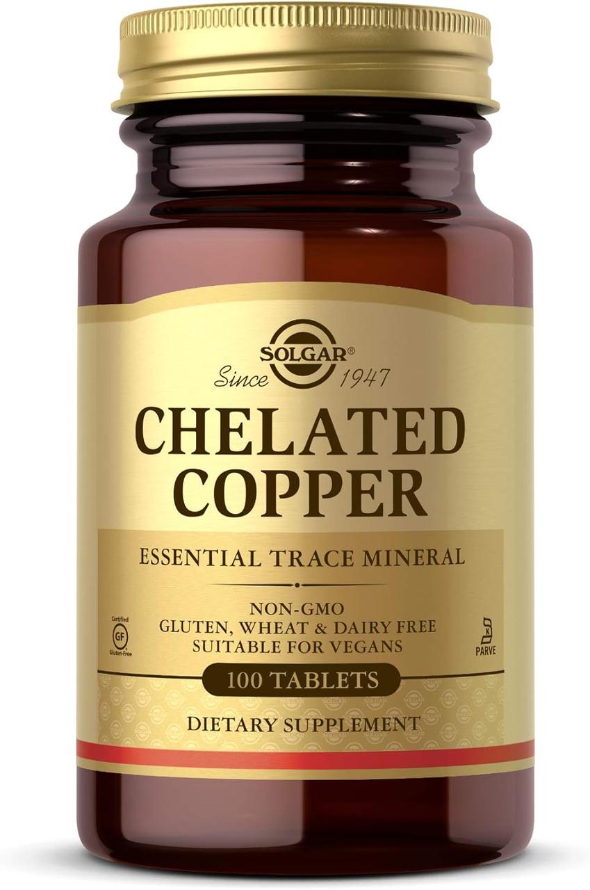 Solgar Chelated Copper 100 Tablets, фото 1