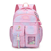 Шкільний рюкзак для дівчинки Yufei в школу 4-9 клас Рожево-фіолетовий нейлоновий водонепроникний портфель 43*30 см
