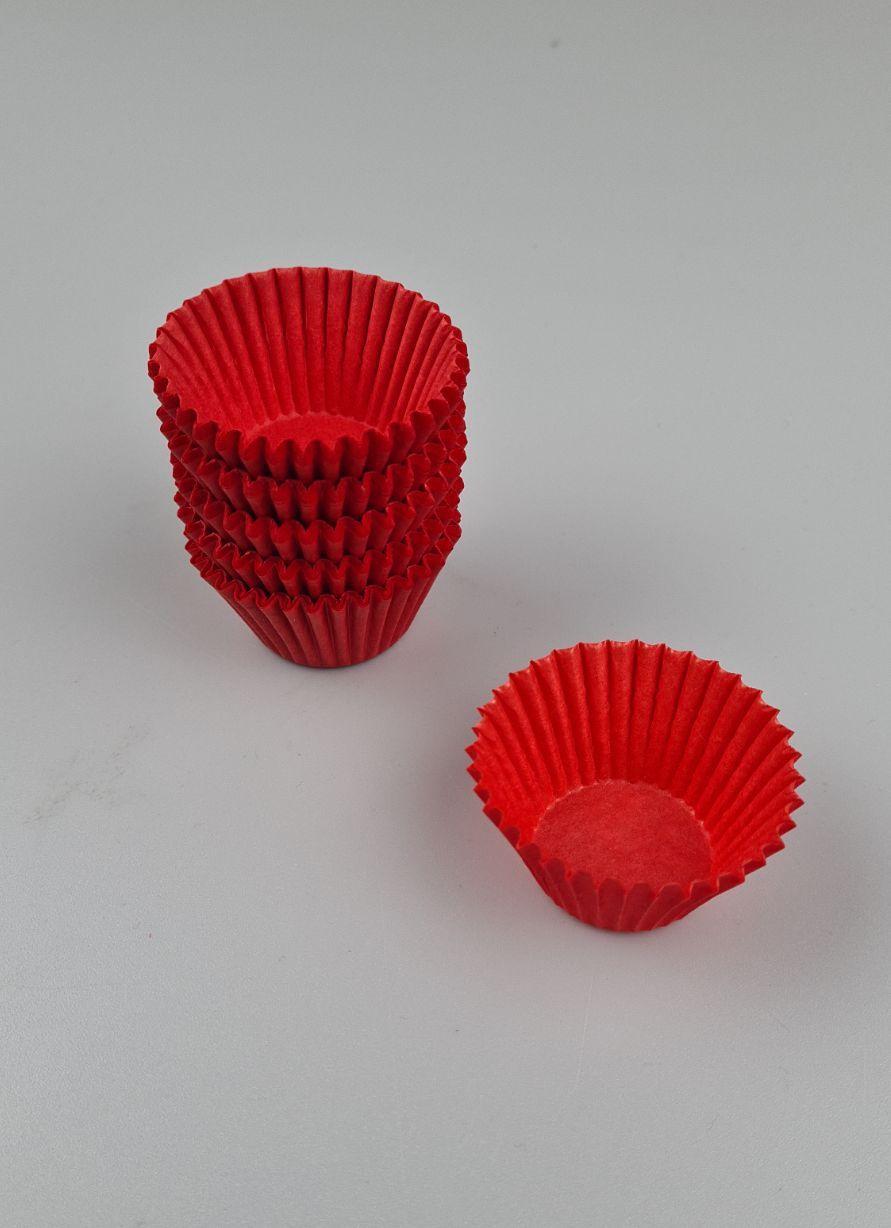 Тартолітка для кексів 3Б кругла червона D30 H24 (100 шт.) (1 уп.), фото 1