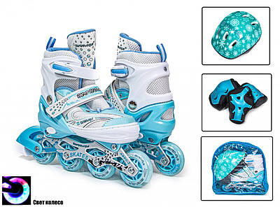Дитячими роликовими ковзанами з комплектом захисту Happy Tiffany розмір 34-375471
