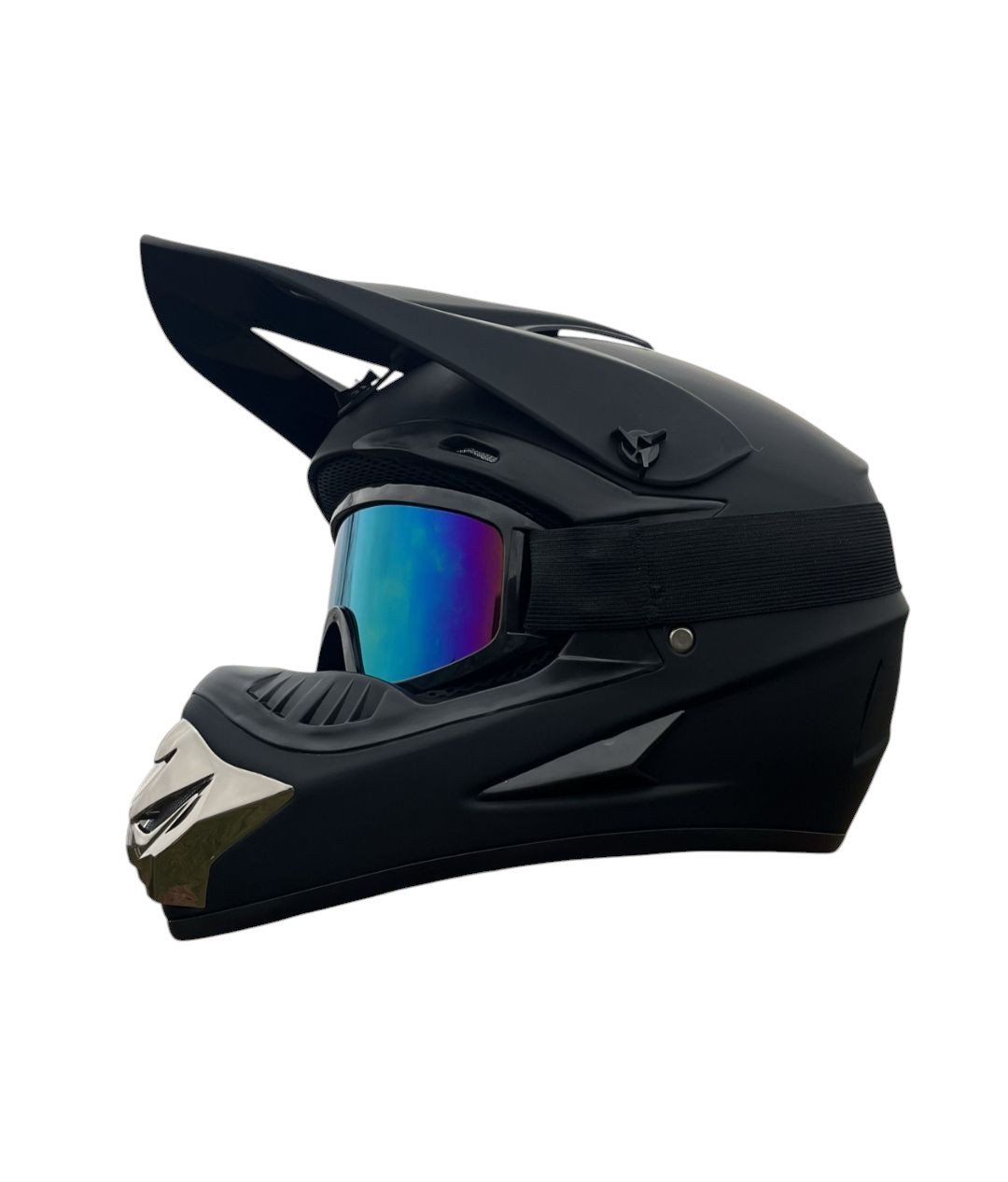 Мотошолом кросовий ендуро розмір М чорний + окуляри, рукавички, балаклава, фото 1