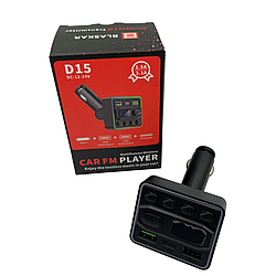 Автомобільний FM-трансмітер модулятор Blaskar D15 Bluetooth MP3 зі швидкою зарядкою 3.1A и Type-C