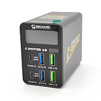 Зарядна станція з цифровою індикацією MECHANIC C-Power 6S, 2*USB-A, 2*QC3.0-5В3А,9В2A,12В1.5А,