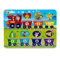 Дерев'яний пазл-вкладиш "Геометричні фігури" Ubumblebees ПСД048 PSD048 сортер-паровоз, 7904569 - 167