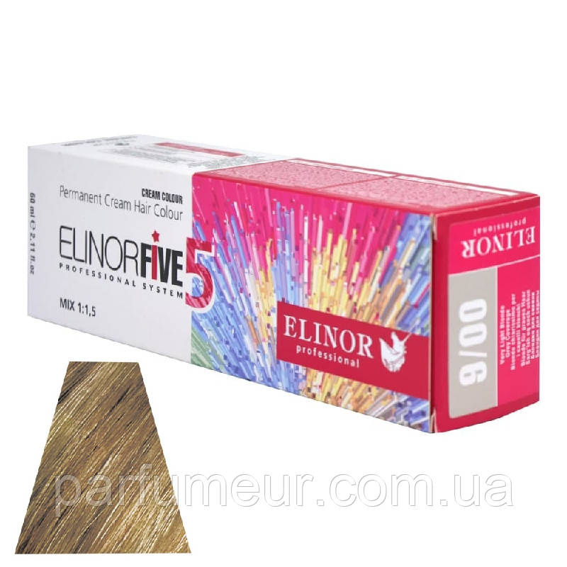 ElinorFive5 Cream Colour Стійка крем-фарба для волосся 9/00 блондин для сивини, фото 1