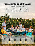 Вуличні світлодіодні світильники G40, 25 футів, для патіо, з підключенням до мережі, 13 пластикових ламп Едісона (1 запасна), водо, фото 2