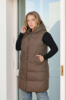 Жилетка жіноча подовжена утеплювач холофайбер (Батал)