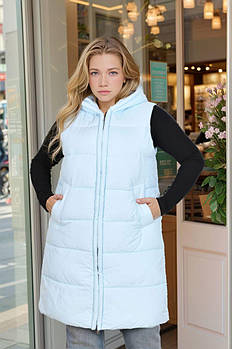 Жилетка жіноча подовжена утеплювач холофайбер (Батал)