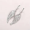 Сережки-кільця жіночі Ангельські крила сріблясті з кубічними каменями 4.5 см AurumLux018, фото 2