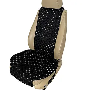 Чохол універсальний, накидка - майка на переднє сидіння авто з алькантари, чорна (Стандарт)