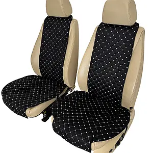 Чохли універсальні накидки - майки на передні сидіння авто з алькантари, комплект 2 шт, чорні (Стандарт)