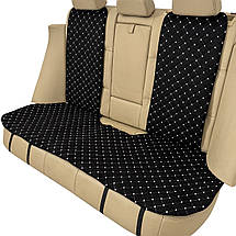 Чохли універсальні накидки - майки на 2 передні та заднє сидіння авто з алькантари, чорні (Широкі), фото 3
