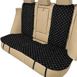 Чохол універсальний, накидка - майка на заднє сидіння авто з алькантари, чорна (диван + 2 спинки)