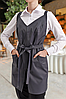 Фартух поварський офіціантський з нагрудником водовідштовхувальний Вів'єн сірий, фото 5