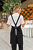 Фартух поварський офіціантський з нагрудником водовідштовхувальний Вів'єн чорний, фото 3