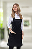 Фартух з нагрудником водовідштовхувальний універсальний чорний Дресс, фото 2