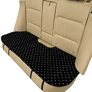 Чохол універсальний накидка - майка на заднє сидіння авто з алькантари, чорна (диван без спинок)