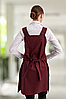 Фартух з нагрудником водовідштовхувальний універсальний чорний Дрес бордовий, фото 3